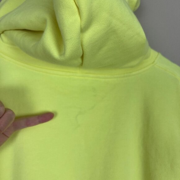 Teddy Fresh‎ Hoodie Womens XL Highlighter Neon Yellow Cropped 100% Cotton Beaded - Picture 11 of 15